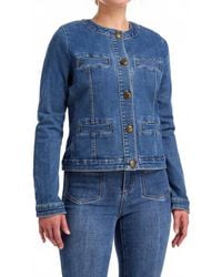 Fdj - Denim Crop Jacket - Lyst