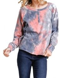 Umgee - Tie Dye Henley Top - Lyst