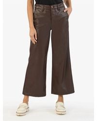 Kut From The Kloth - Aubrielle High Waist Ankle Wide Leg Faux Leather Pants - Lyst