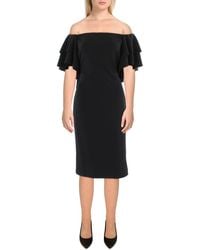 Lauren by Ralph Lauren - Off-the-shoulder Knee-length Cocktail And Party Dress - Lyst