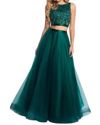 Blush Prom - Hand Beaded Boatneck Tulle Two Piece Gown - Lyst
