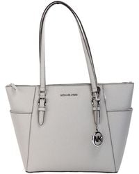 Michael Kors - Charlotte Ivory Large Leather Top Zip Tote Bag Purse - Lyst