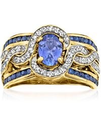 Ross-Simons - Tanzanite And Sapphire Ring With Zircon - Lyst