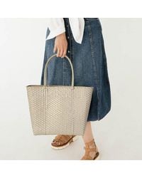 Fashnzfab - Basket Weave Tote Bag Shoulder Bag - Lyst