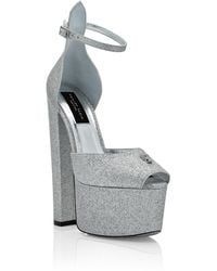 Philipp Plein - Glitter Platform Sandals Hi-Heels - Lyst