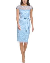 Eliza J - Mesh Embroidered Cocktail And Party Dress - Lyst