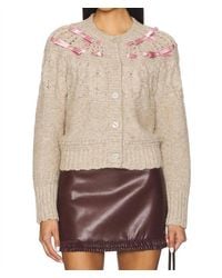 LoveShackFancy - Clementian Long Sleeve Cardigan - Lyst