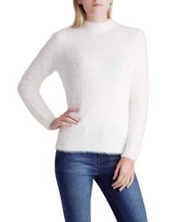 Kensie - Fur Yarn Long Sleeve Mock Neck Sweater - Lyst