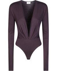 ANDAMANE - Deep V-Neck Bodysuit - Lyst