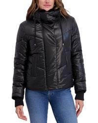 Kensie - Mixed Quilt Puffer Jacket - Lyst