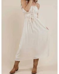 Sadie & Sage - Gathered Bodice Ties Midi Dress - Lyst