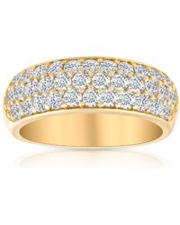 Pompeii3 - 1 3/4ct Pave Diamond Lab Grown Wedding Anniversary Ring 14k Yellow Gold - Lyst