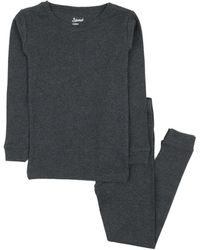 Leveret - Kids Two Piece Cotton Pajamas Neutral Solid Color - Lyst