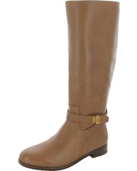 Lauren by Ralph Lauren - Brittaney Leather Riding Knee-high Boots - Lyst