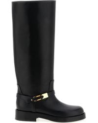 Elisabetta Franchi - Logo Strap Boots - Lyst