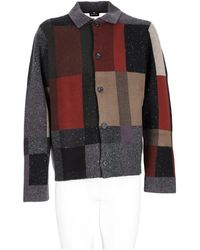 Paul Smith - Wool-Blend Rich Tone Patchwork Button-Up Sweater - Lyst