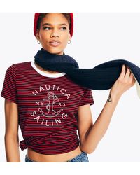 Nautica - Sustainably Crafted Striped Sailing Graphic T-shirt - Lyst