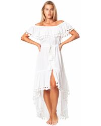 La Moda Clothing - Irene Off Shoulder Ruffled High Low Dress - Lyst