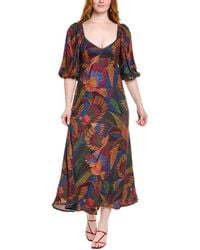 FARM Rio - Dotted Macaws Midi Dress - Lyst