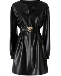 Pinko - Leather Effect Short Dress - Lyst
