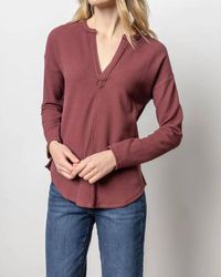 Lilla P - Rounded Hem Split Neck Top - Lyst