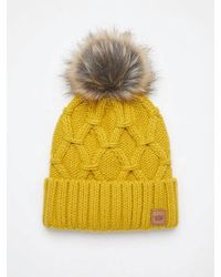 Panache - Cable Knit Pom Hat - Lyst