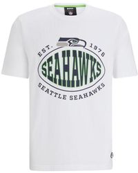 BOSS - X Nfl Stretch-cotton T-shirt With Collaborative Branding - Lyst