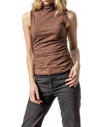 Lilla P - Shirred Mock Neck Tank - Lyst