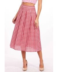 Eva Franco - Textured Plaid Midi Skirt - Lyst