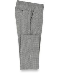 Paul Fredrick - Wool Flannel Houndstooth Flat Front Pants - Lyst