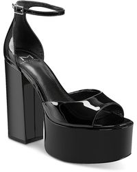 Marc Fisher - Della Patent Leather Peep-toe Platform Sandals - Lyst