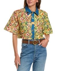 RE/DONE - Oversized Crop Shirt - Lyst