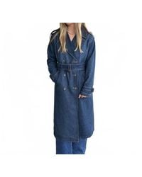 Blu Pepper - Notch Collar Trench Coat - Lyst