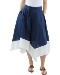DKNY - Linen Long A-line Skirt - Lyst