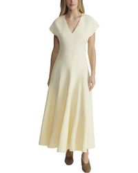 Lafayette 148 New York - Flared Silk & Linen-blend Maxi Dress - Lyst