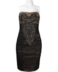 Sue Wong - Embroidered & Sequin Strapless Mesh Dress - Lyst