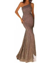 Clarisse - Asymmetrical Sequin Evening Gown - Lyst