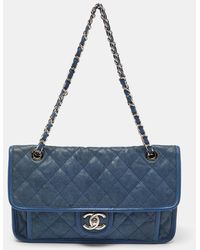 Chanel - Quilted Caviar Leather Cc French Riviera Flap Bag - Lyst