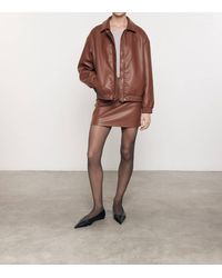 Enza Costa - Leather Mini Skirt - Lyst
