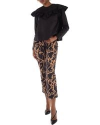 Ganni - Cotton Poplin Frill Blouse - Lyst