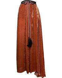 Ann Demeulemeester - Ribbed Maxi Skirt With Tasseled Ribbon Belt - Lyst