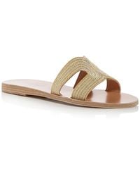 Ancient Greek Sandals - Kentima Leather Flip-flop Slide Sandals - Lyst