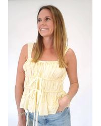 Bailey Rose - Aria Eyelet Peplum Tie-Front Camisole - Lyst