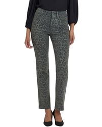 NYDJ - Petite Marilyn Vine Leaf Leopard Straight Leg Jean - Lyst