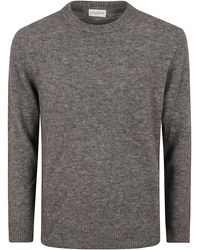 Ballantyne - Wool Crewneck Pullover With Tone-On-Tone Diamond Signature - Lyst