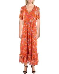 Calvin Klein - Floral Print Long Maxi Dress - Lyst
