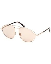 Tom Ford - Sunglasses Aviator Full Rim, Shiny Gunmetal Frame And Lens Ft109508E - Lyst