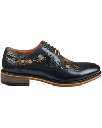 Justin Reess - Ross Floral Print Leather Brogue Shoes - Lyst