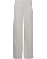 7 For All Mankind - Ventilated Linen Wide-Leg Jeans With Five Pockets - Lyst