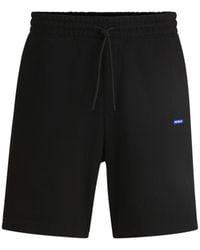 HUGO - Cotton-Terry Shorts With Logo Patch - Lyst